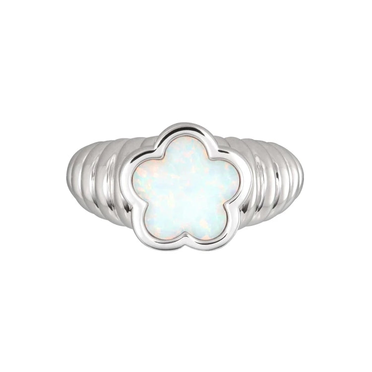 Delicate and Lovely Opal Resin Flower rainbow Stone butterfly love Jewelry Rings
