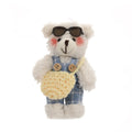 Crossbody Bag Teddy Bear Keychain Pendant Doll Cute Cartoon Bear Plush Toy Backpack Charm Decorative Accessories Key Chain