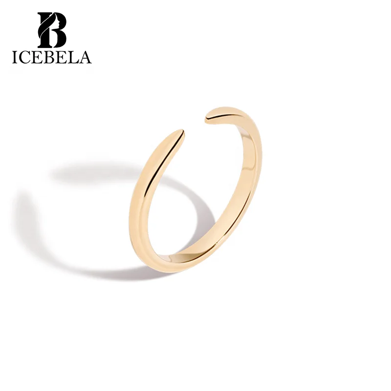 Wholesale Custom Korean Minimalist 18k Gold Plated Claw Ring 925 Sterling Silver Fine Jewelry Adjustable Rings for Girls
