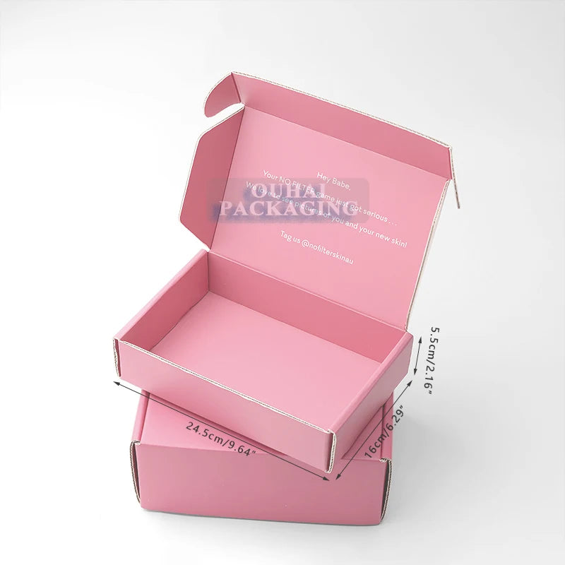 Custom Pink Shipping Boxes Clothing Cosmetics Electronic Products Out Packing Corrugated Paper Mailers Cardboard Packaging Box