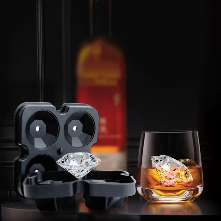 YS 3D Diamond Ice Cube Mold Silicone Reusable DIY Diamond-Shaped Ice Cream Tray Maker Mould Chocolate Whiskey Party Bar Tools