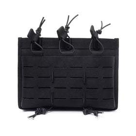Triple Mag Holder Laser Cut Nylon Modular Magazine Pouch Attachment for Plate Carrier/Belt Includes Molle Straps