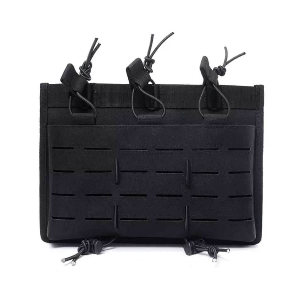 Triple Mag Holder Laser Cut Nylon Modular Magazine Pouch Attachment for Plate Carrier/Belt Includes Molle Straps