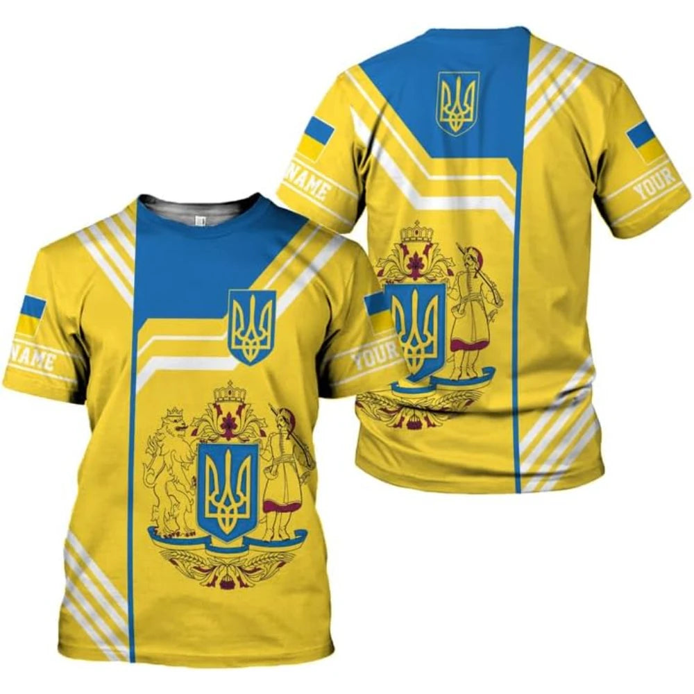 Fitspi Wholesale Custom Country Print T Shirt Men Women Ukraine Flag Shirts Unisex Classic T-shirts Sweatshirt Hoodie