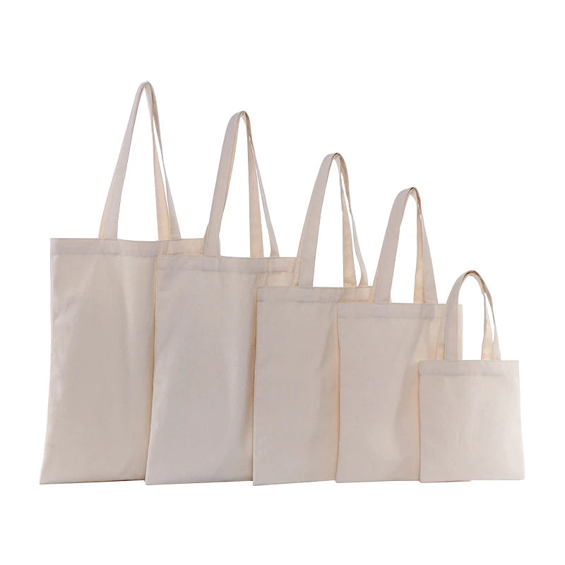 Wholesale Women Men Natural Blank Custom Logo Printed Reusable Cotton Canvas Tote Bag Shopping in Stock