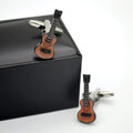 Best Gift for Him Guitar Cufflinks Brass Business Music Instrument-Themed for Wedding Engagement Party Anniversary