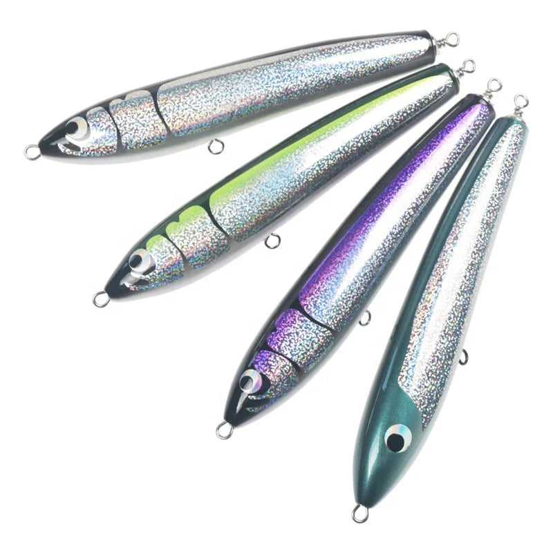 140g Artificial Bait Surface Floating Pencil Lures Floating Stick Bait Wood Bait Trolling Lure