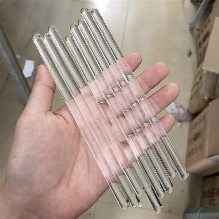 JR Glass Custom 15cm 20cm 25cm Transparent Round Head High Borosilicate Glass Stirring Rod for Laboratory