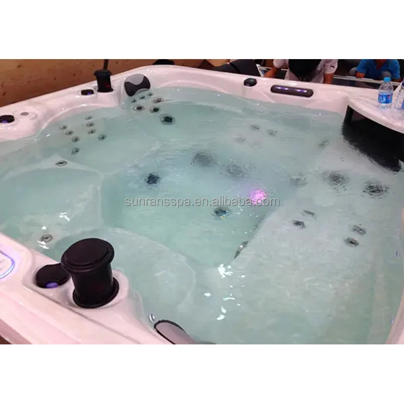 Sunrans 5 Persons Whirlpool Hot Tub Outdoor Balboa System Hydrotherapy Spa Tubs with Pop up Speaker