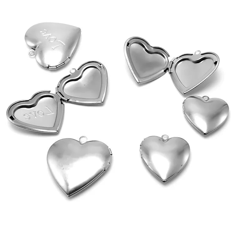 Fashion Jewelry Stainless Steel Photo Box LOVE Personalized Heart Photo Box Charm Pendant for Diy Jewelry Necklace
