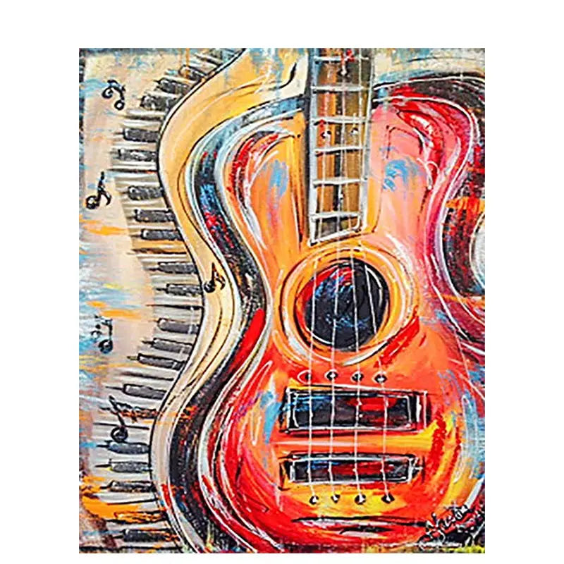 For Chenistory DIY Diamond Painting Full Square Cross Stitch Embroidery Rhinestones Landscape Handpainted Guitar Pictures Gift