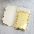 New Design Customized Style Pocket Folder Envelope Gold Mirror Acrylic Wedding Invitation