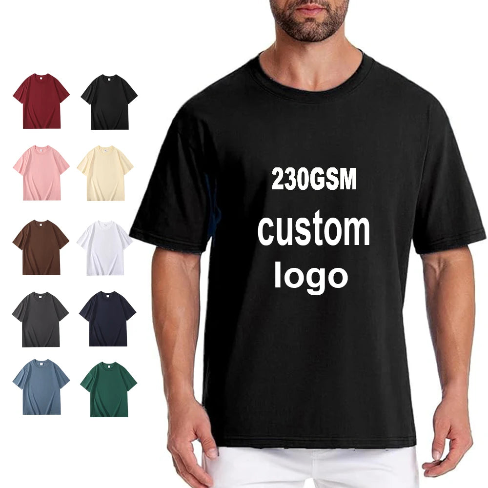 Custom Wholesale Cotton O-Neck Men's T-shirts Customizable Logo Digital Printing Short Length Unisex Work Shirt