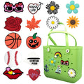 Tote Beach Letters Numbers Charms Pvc Large Big Size Lips Roses Sun Beach Rubber Custom Beach Bag Charms