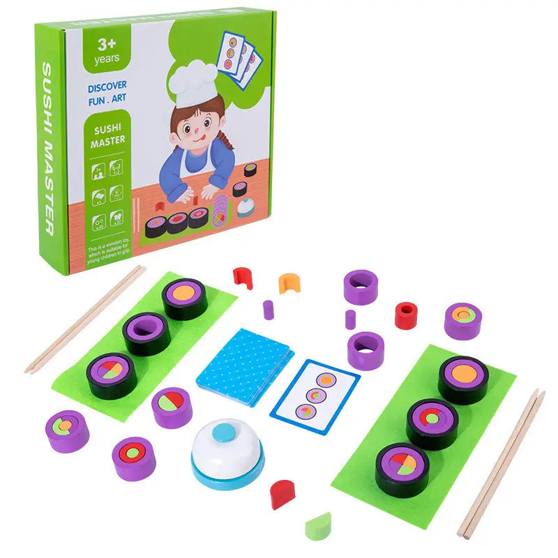 Novelties Children Wooden Sushi Battle Matching Blocks Battle Game Educational Logical Thinking Toys for Kids