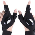 Waterproof Anti-Slip LED Fishing Gloves Half-Finger Breathable Flash Light Gloves for Night Fishing Camping Outdoor Work Novelty
