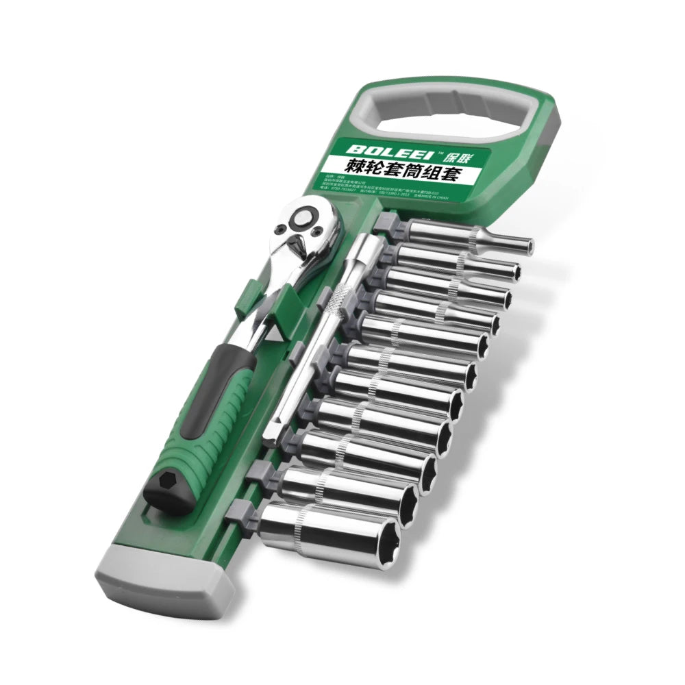 13pcs 72T 1/4\" Cr-V Socket Ratchet Wrench Set Hardware Tool Sleeve Combination Kits for Screw Disassembly Customizable OEM for