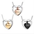 Elegant Stainless Steel Double Heart Urn Pendant Gold Plated Keepsake Necklace for Memorial Jewelry Cremation Ashes Charm