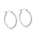 Dylam in Stock Hypoallergenic Jewelry Earrings Women S925 Silver Rhodium 18K Plated 13mm 18mm Hoop Earrings