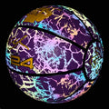 New Design Custom Logo PU Holographic  Reflective Basketball Glow in the Dark Basketball Ball
