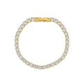 Trending Waterproof Bling Women's Stainless Steel Tennis Bracelet Gold Plated with Cubic Zirconia Crystal CZ Pave Diamond Chain