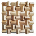 3D Square Nature Wood Color Old Boat Wood Wall Mosaic Decor Board Living Room Bedroom Background Wall Mosaic