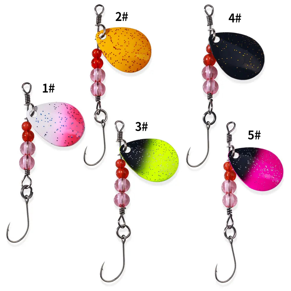 HENGJIA 2.2g 6.6cm Fishing Spinner Fish Hook Stainless Spinner Blades Wholesale Transparent Fishing Outdoor Pesca Fishing