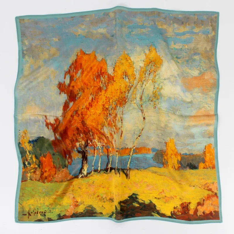 Wholesale Print Small Square Satin Silk Scarfs for Women Stylish Designer Scarf Styles Silk