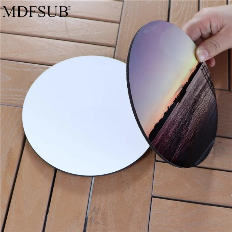 MDFSUB High Quality Customized Round Wooden Sublimation MDF Placemats 17cm Eco-Friendly Cork Back