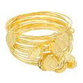 New Fashion Nice Gold Plated hang Coin Alloy Bracelet Set for Girl's Indian Dance Performance Jewelry Bangle Accessories