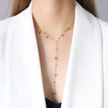 Women Fashion Gold Plated Long Stainless Steel Jewelry 18K Pvd Gold Plated Bead Chain Necklace