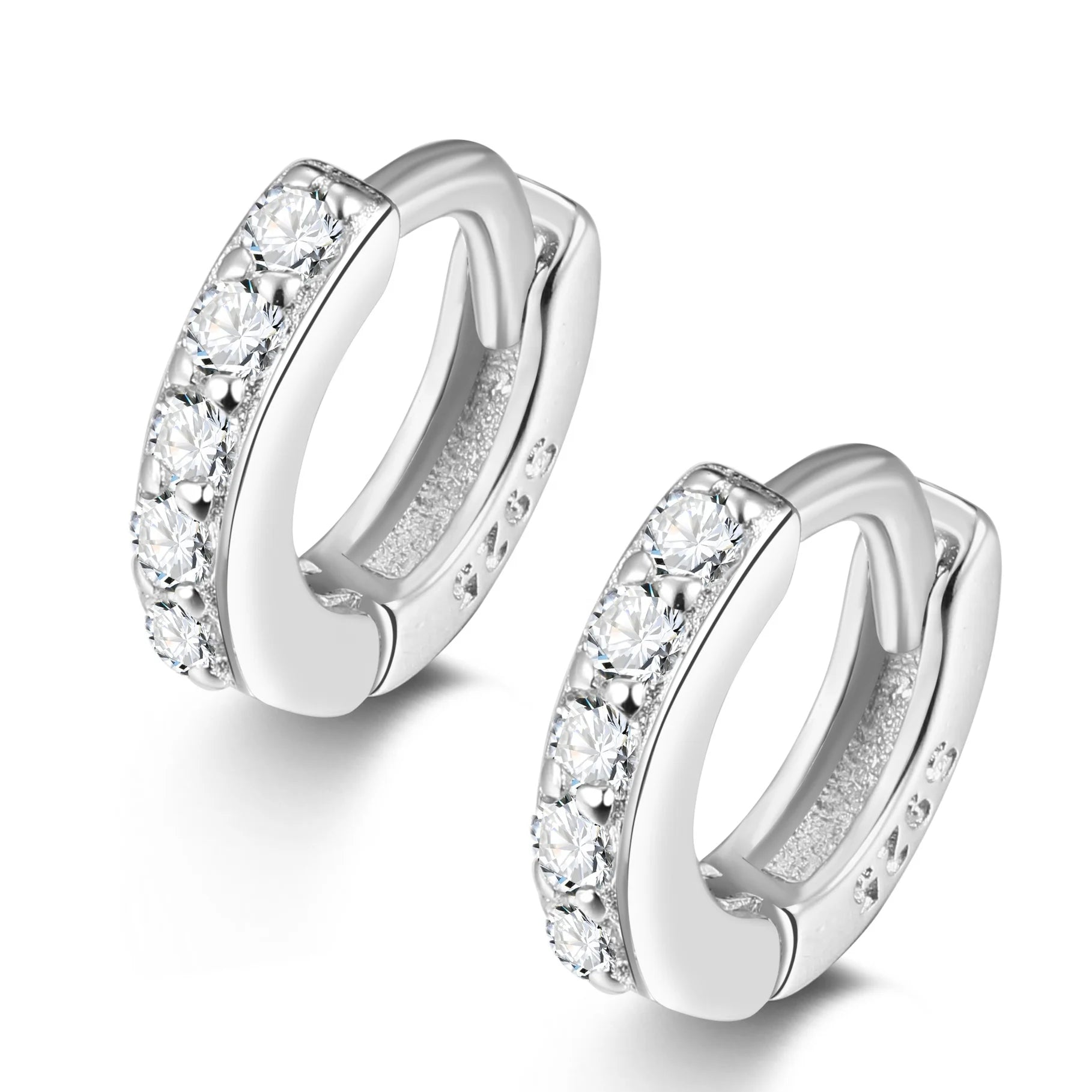 NEW Tiny 5mm Hoop Earrings Women Men Fashion 925 Sterling Silver Cubic Zirconia Huggie Earrings Hoop CZ Wholesale Silver Jewelry