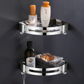 Modern Stainless Steel Shower Caddy Shelf Wall-Mounted for Kitchen & Bathroom Corner Design
