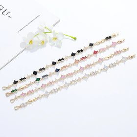 Enchanting Mosaic Brilliance 18K Gold Wholesale Color Geometry Zircon Fashion Jewelry Bracelets Bangles