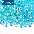 Oleeya Wholesale 2 3 4 5 6mm Round Strass Gems Nail Art Decoration Flatback Crystal Stones Transparent AB Jelly Resin Rhinestone