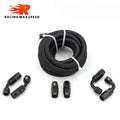 10FT 6AN AN6 & Stainless Steel Oil Fuel Hose Line AN6 Hose End Ftting Adapter Oil Hose Kit With Clamps