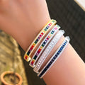 Chic Colorful Jewelry Cubic Zirconia Crystal Rainbow Color Bangles Bracelets for Women Wedding Bridal Luxury Accessories