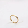 Fenny 18K Gold Plated New Mini Creative Flower Pattern Ring Trendy for Women Stainless Steel Wholesale Jewelry