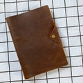 A5 Composition Book Crazy Horse Leather Vegan Genuine Leather Handmade Creative Journal Covers 6 Ring Binder