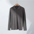 Luxury Anti-Pilling Long Sleeves Business Style Autumn Men's Half Zip Knitted Polo Solid Pattern Warm Sweater