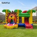 Custom Commercial Outdoor Bounce House Lion Theme Inflatable Bounce Combo Kids Castle Slide GZAIRFUN N-157 PVC Easy Setup