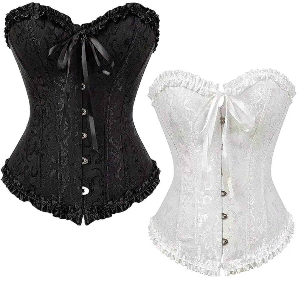 Best Selling Woman's Underbust Girdle Boned Satin Bustier Top Lace-up Breathable Vintage Waist Trainer Corset