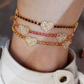 HOVANCI Barefoot Jewelry Shiny Silver Rhinestone Fashion Heart Tennis Non Tarnish Anklets Fine Jewelry for Women