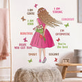 New Design Girl Flowers 3d butterfly Decoration Family Motto Water Proof Stickers for Girls Room Living Room