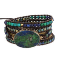 Fashion Bohemian Beaded Jewelry  Couple Natural Stones Phoenix Stone Charm 5 Strands Mix Handmade Wrap Bracelets  Festival Gift