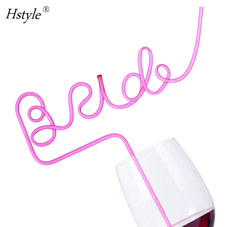 Bridesmaid Party Supplies Pink Bride Straw for Bachelorette Party Best Bridal Shower Decoration Letter Straw Bridesmaid Gifts