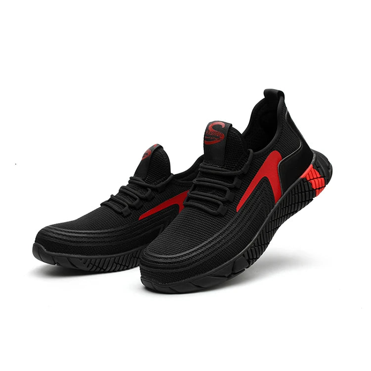 SAFETYLEADERS Comfortable Durable Steel Toe Safety Sneakers Anti-Slip Soles for All Seasons (Summer/Winter/Spring/Autumn) Unisex