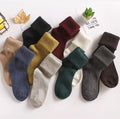 Solid Wool Blend Thick Black Customize logo Crew Plain Color Slouch Turn Down Ladies Knit Wool Winter Socks Women