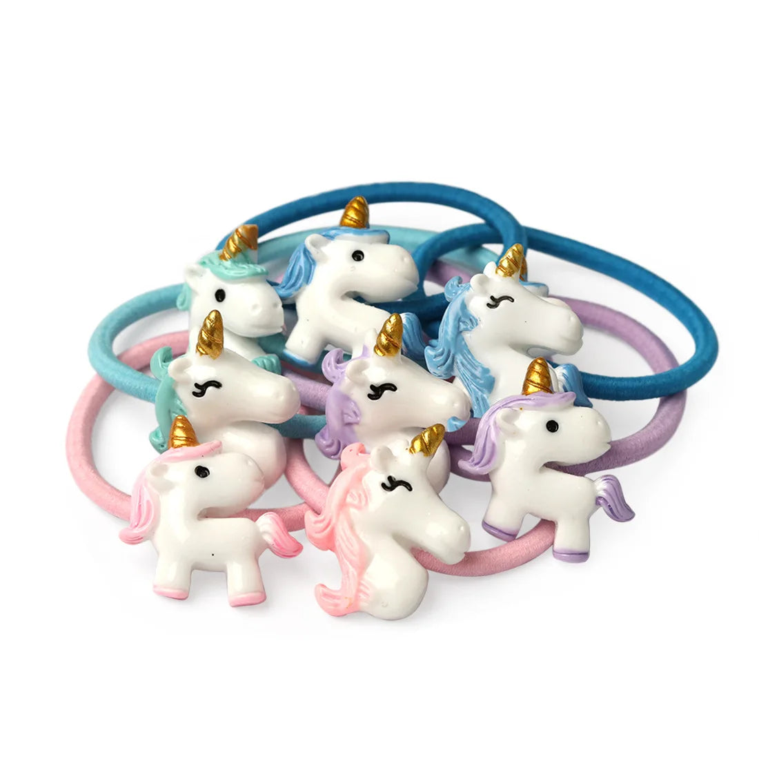 Unicorn Design Plastic Rubber Band Hair Tie 4 Colours & 8 Styles Children's Lovely Headwear Hair Band Accessory