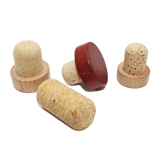 China Factory Wholesale Custom High Quality Wood Cork T Stopper Lid Sealing for Liquor Whisky Vodka Tequila Spirits Glass Bottle